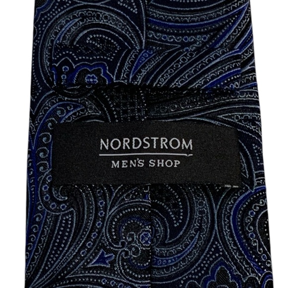 Nordstrom Paisley Silk Tie In Navy / Black - Picture 4 of 7